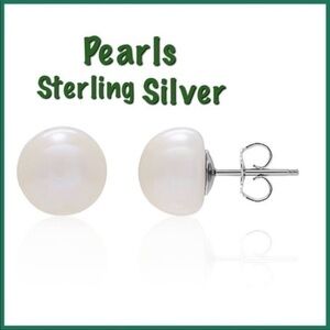 Pearl stud earrings